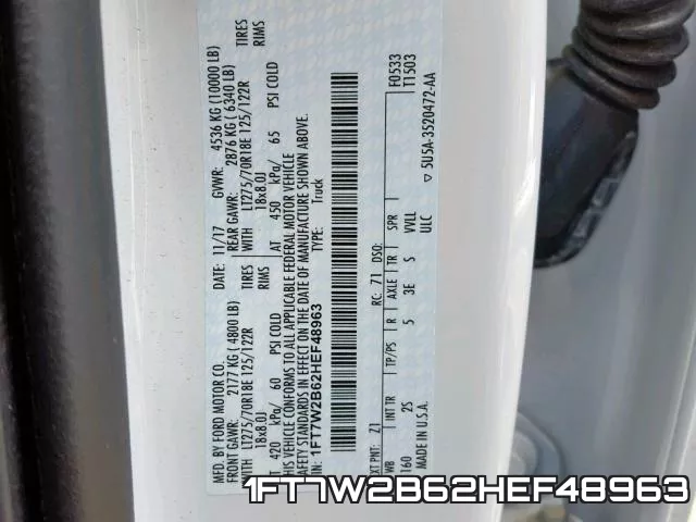 1FT7W2B62HEF48963 фото 2