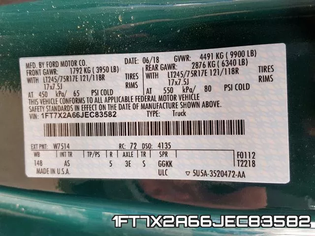 1FT7X2A66JEC83582 фото 2