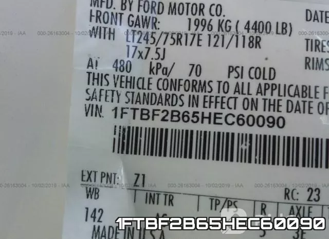 1FTBF2B65HEC60090 фото 10