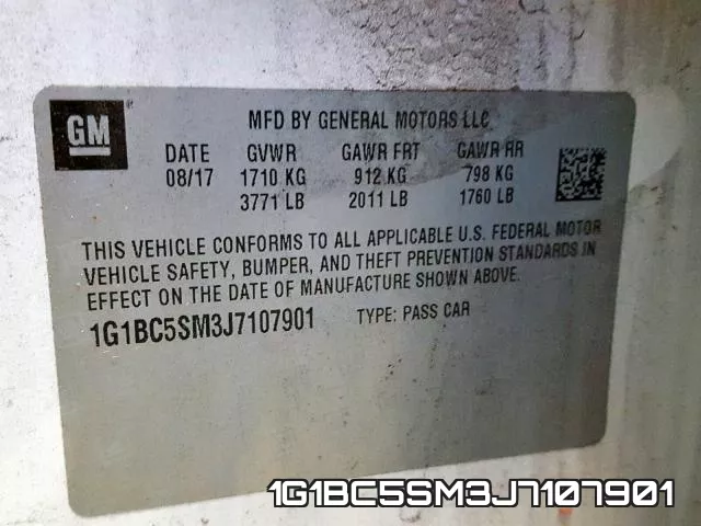 1G1BC5SM3J7107901 фото 2