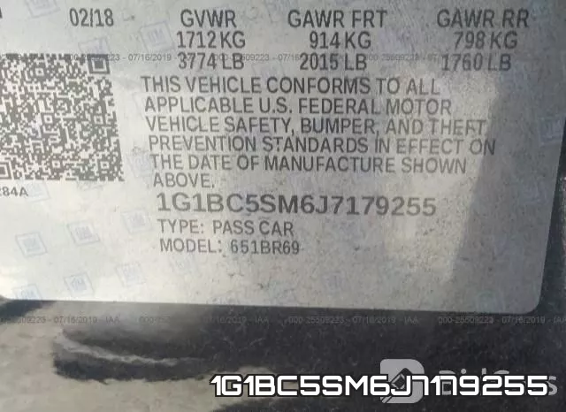 1G1BC5SM6J7179255 фото 10