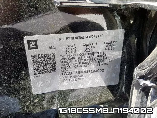 1G1BC5SM8J7194002 фото 2