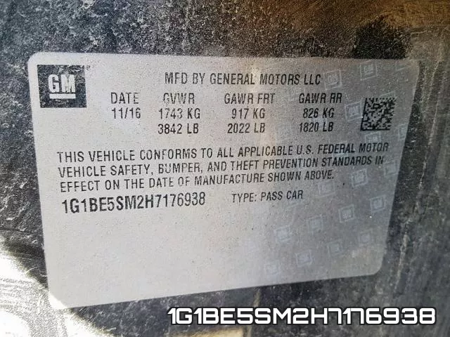 1G1BE5SM2H7176938 фото 2