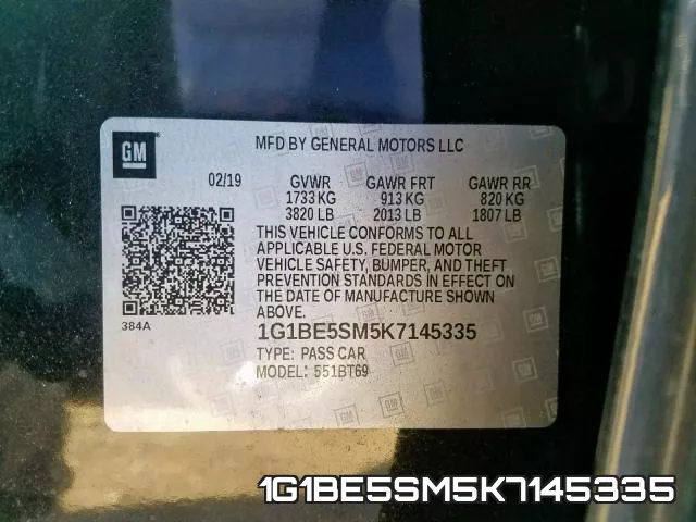 1G1BE5SM5K7145335 фото 2
