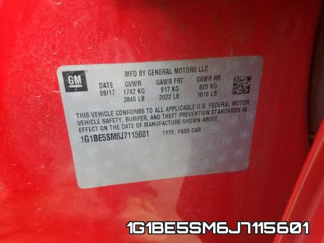 1G1BE5SM6J7115601 фото 2