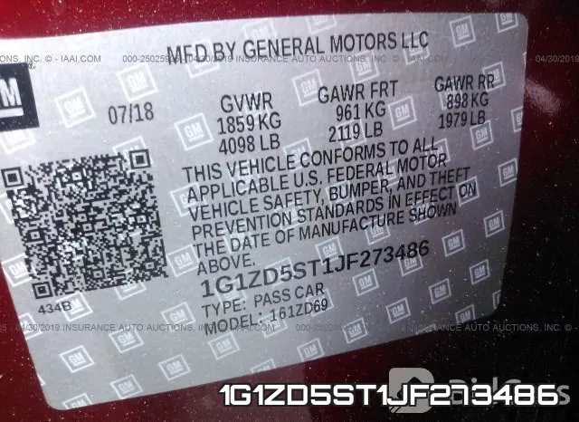 1G1ZD5ST1JF273486 фото 9
