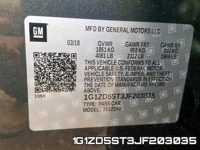1G1ZD5ST3JF203035 фото 2