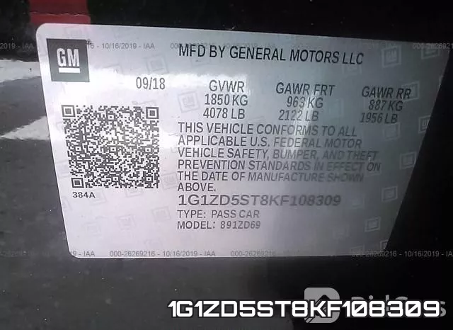 1G1ZD5ST8KF108309 фото 10
