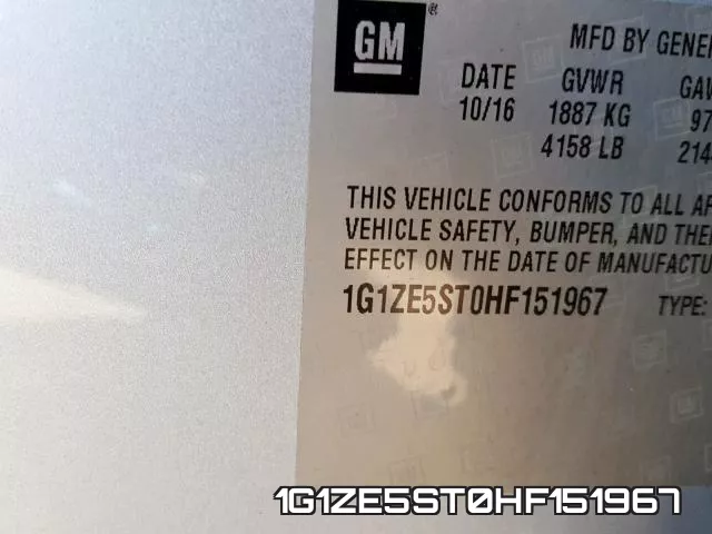1G1ZE5ST0HF151967 фото 2