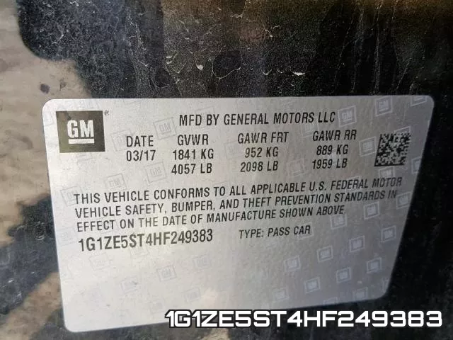1G1ZE5ST4HF249383 фото 2