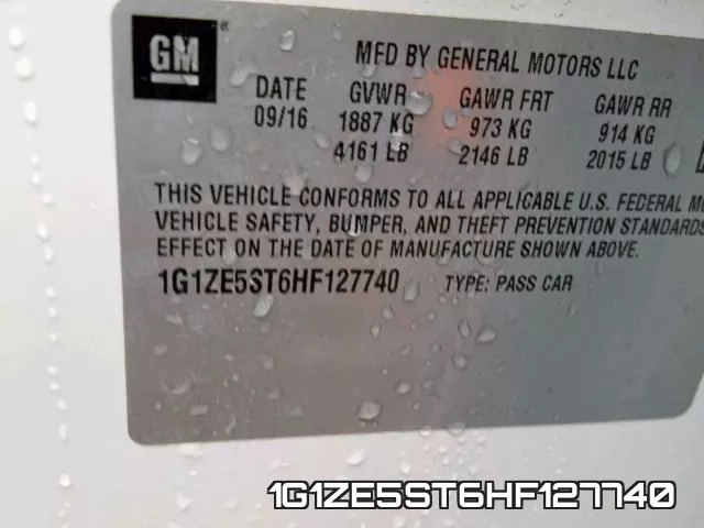 1G1ZE5ST6HF127740 фото 2