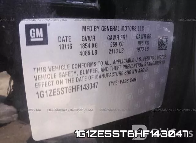 1G1ZE5ST6HF143047 фото 8
