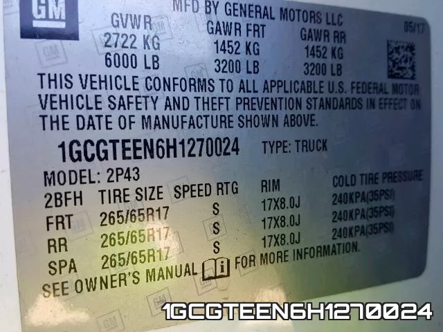 1GCGTEEN6H1270024 фото 2