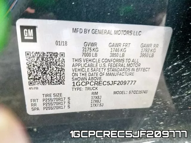 1GCPCREC5JF209777 фото 2