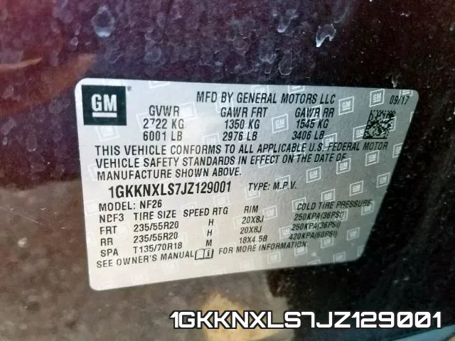 1GKKNXLS7JZ129001 фото 2