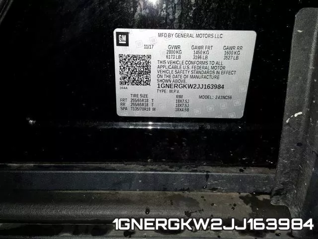 1GNERGKW2JJ163984 фото 2