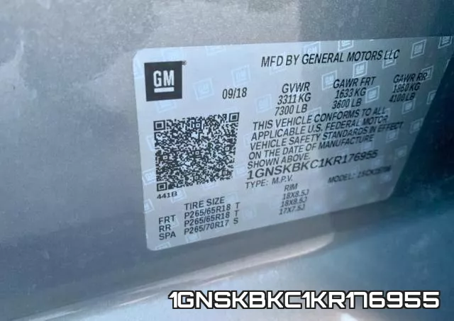 1GNSKBKC1KR176955 фото 2