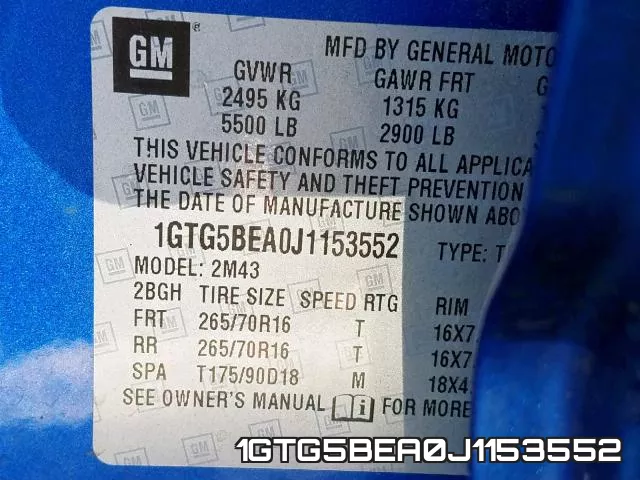 1GTG5BEA0J1153552 фото 2