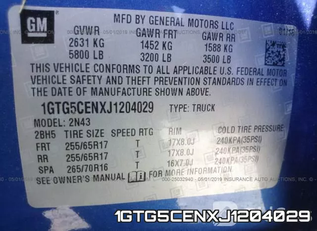 1GTG5CENXJ1204029 фото 9