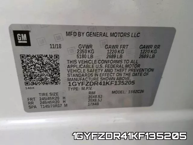 1GYFZDR41KF135205 фото 2