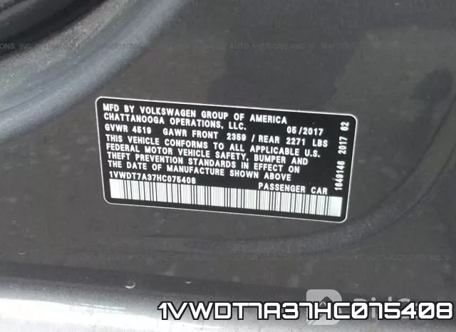1VWDT7A37HC075408 фото 10