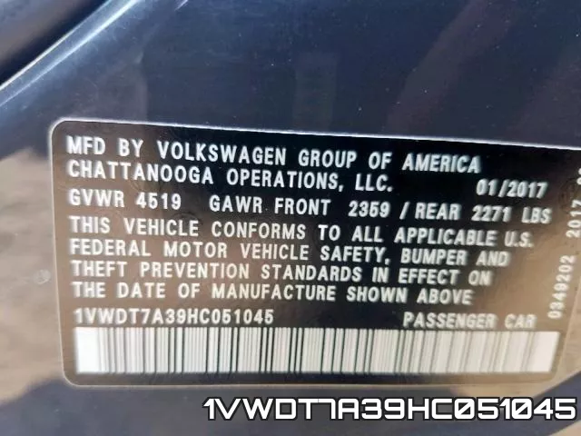1VWDT7A39HC051045 фото 2