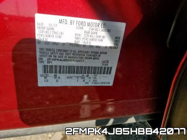 2FMPK4J85HBB42077 фото 2
