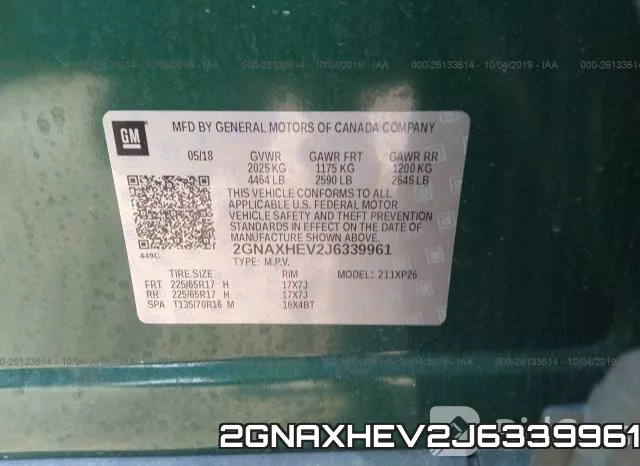 2GNAXHEV2J6339961 фото 10