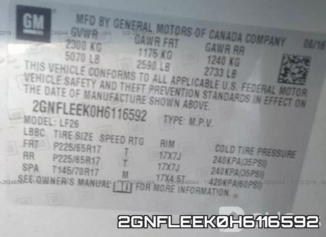 2GNFLEEK0H6116592 фото 10