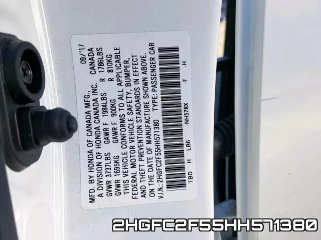 2HGFC2F55HH571380 фото 2