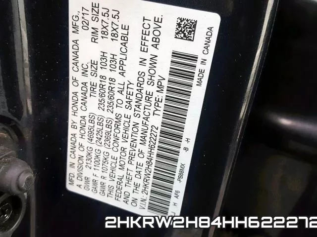 2HKRW2H84HH622272 фото 2