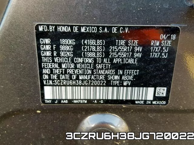 3CZRU6H38JG720022 фото 2