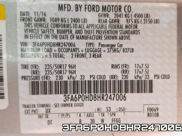3FA6P0HD8HR247006 фото 2