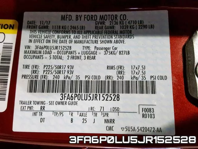 3FA6P0LU5JR152528 фото 2