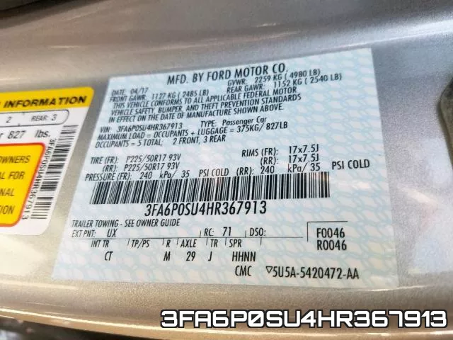 3FA6P0SU4HR367913 фото 2