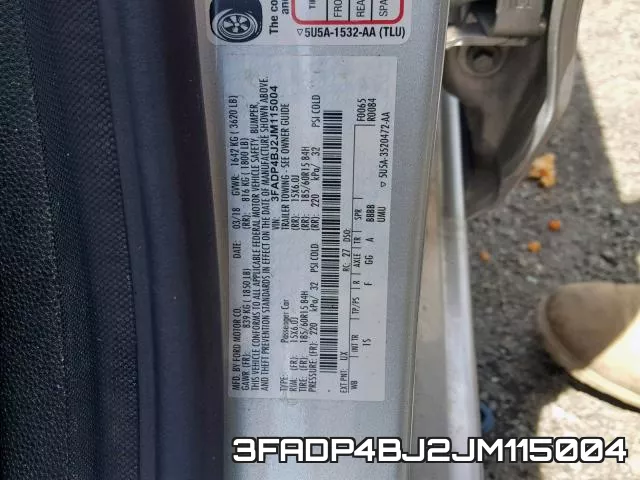 3FADP4BJ2JM115004 фото 2