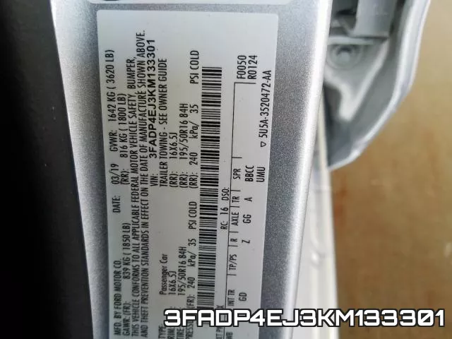 3FADP4EJ3KM133301 фото 2