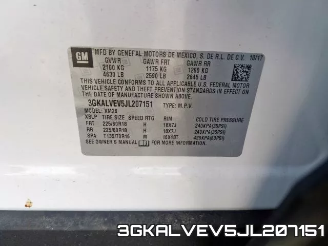 3GKALVEV5JL207151 фото 2