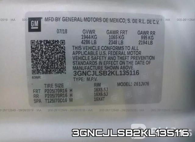 3GNCJLSB2KL135116 фото 10