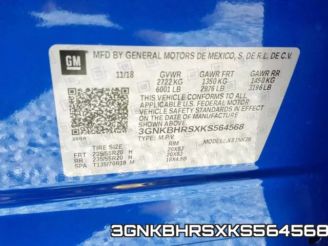 3GNKBHRSXKS564568 фото 2