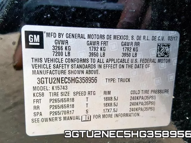 3GTU2NEC5HG358956 фото 2