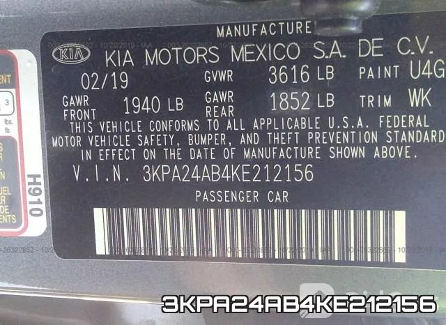 3KPA24AB4KE212156 фото 10