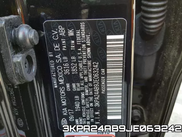 3KPA24AB9JE063242 фото 2