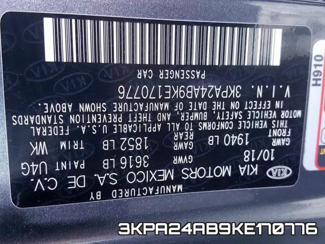 3KPA24AB9KE170776 фото 2