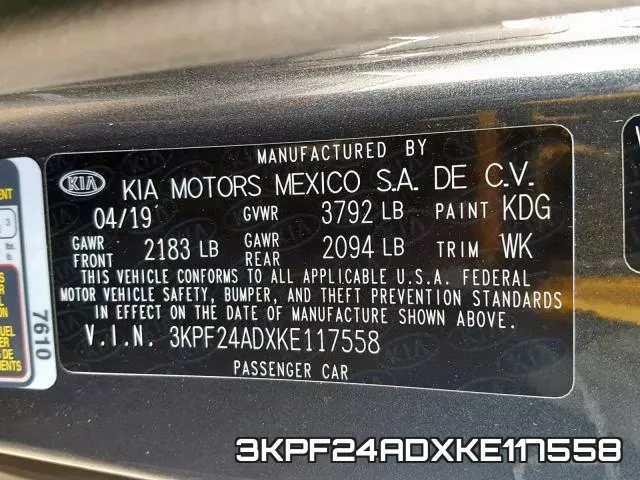 3KPF24ADXKE117558 фото 2