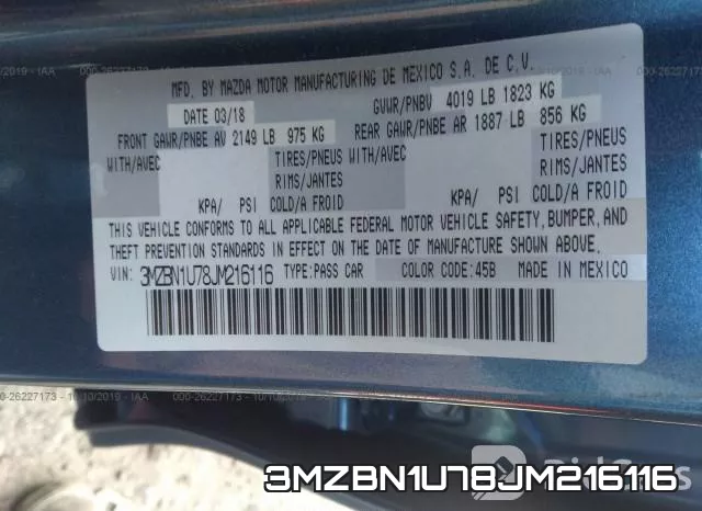 3MZBN1U78JM216116 фото 10