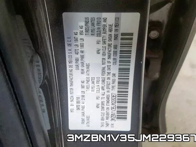 3MZBN1V35JM229367 фото 2