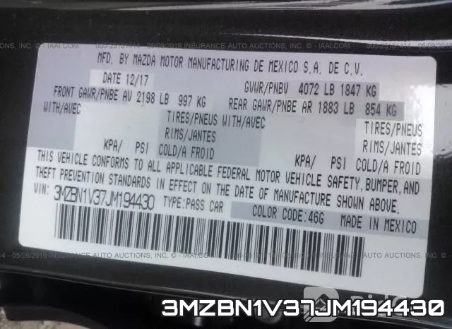 3MZBN1V37JM194430 фото 10