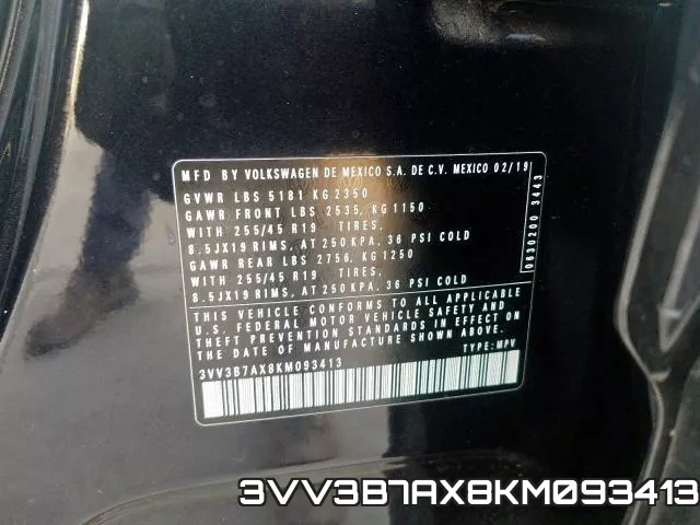 3VV3B7AX8KM093413 фото 2