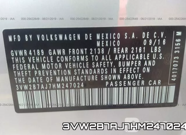 3VW2B7AJ7HM247024 фото 10